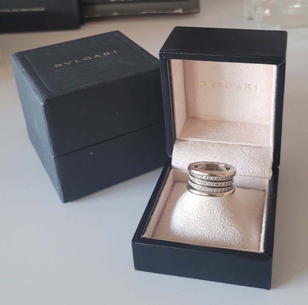 18k BULGARI Zero Ring with Diamonds - Picture 2 of 9